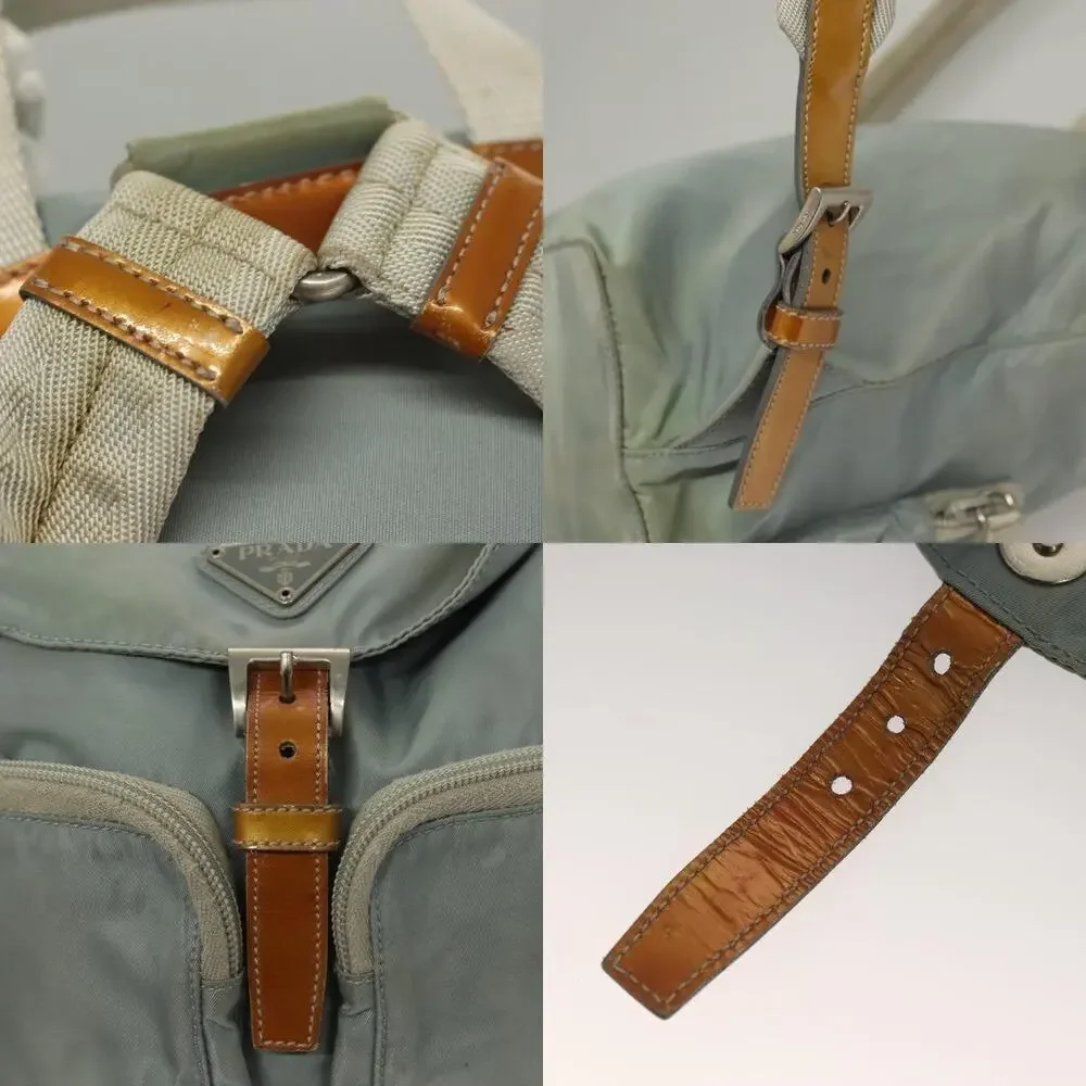 Prada Nylon Light Blue Silver Backpack